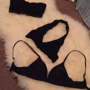 Black Wire-free Bra Trio
